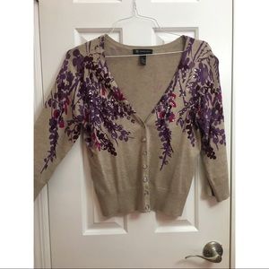 INC purple floral sweater • juniors L